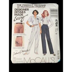 Vtg McCalls 4764 Palmer Pletsch Dress Pants Trousers 12 Uncut Sewing Pattern